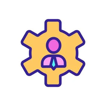 Employee vector icon function. Isolated contour symbol illustration Stock Illustration