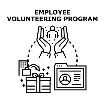 Employee volunteering program supporting business and community Ilustração Stock