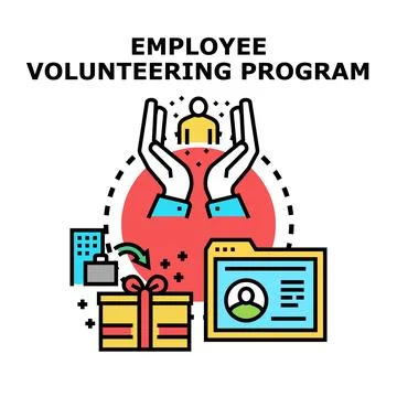 Employee volunteering program supporting business and community Stock Illustration