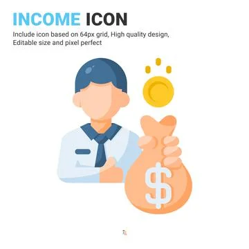 Employee wage icon vector with flat color style isolated on white background 스톡 일러스트