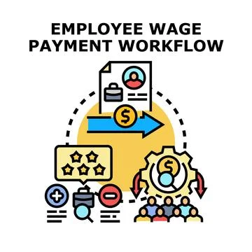 Employee wage payment workflow and payroll management イラスト素材
