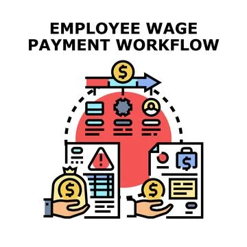 Employee wage payment workflow vector concept managing salary 스톡 일러스트