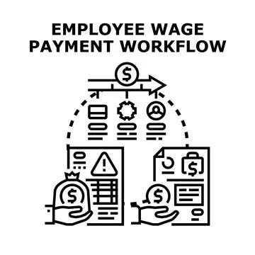 Employee wage payment workflow vector concept managing salary Stockillustratie