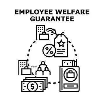 Employee welfare concept ensuring workplace benefits Stock Illustration