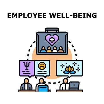 Employee well being concept supporting mental health and relaxation at work Stock Illustration
