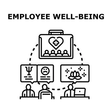 Employee well being concept supporting mental health and relaxation at work Stock Illustration