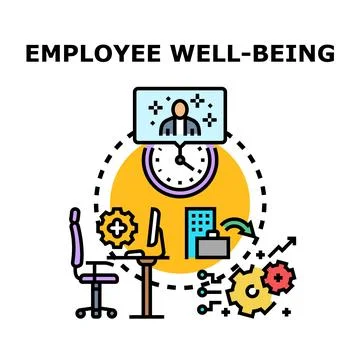 Employee well being vector concept improving business performance 스톡 일러스트