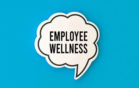 Employee wellness text on speech bubble Stock Illustration