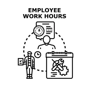 Employee work hours and schedule management illustration Stock Illustration