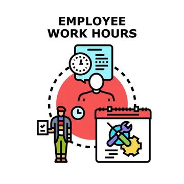 Employee work hours and schedule management illustration Stock Illustration