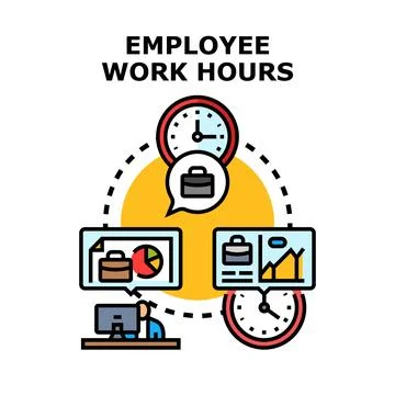Employee work hours management and time tracking concept イラスト素材