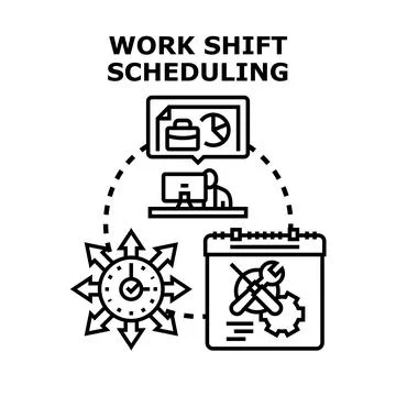 Employee work shift scheduling and planning concept イラスト素材