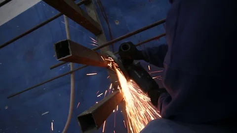 Employee working a circular saw close-up Stock Footage 77203036