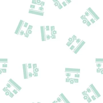 Employee working process glyph seamless pattern Illustrazione stock