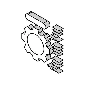 Employee working process isometric icon vector illustration Illustrazione stock