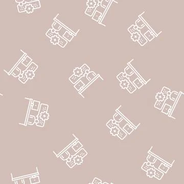 Employee working process line seamless pattern Illustrazione stock