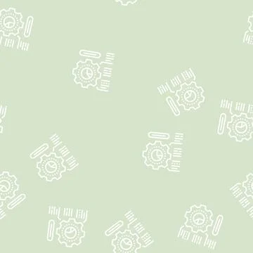 Employee working process line seamless pattern Illustrazione stock