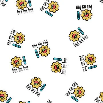 Employee working process vector seamless pattern Illustrazione stock
