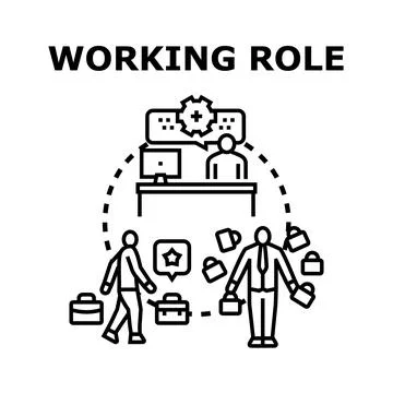 Employee working responsibility role and task management Stock Illustration