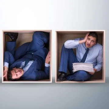 Employee working in tight space Stock Photos