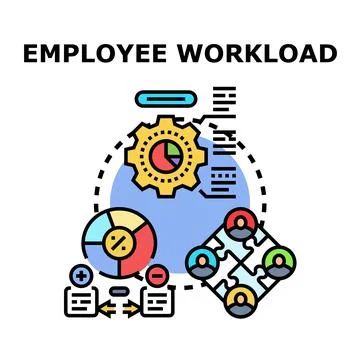 Employee workload management and task distribution concept Stock Illustration