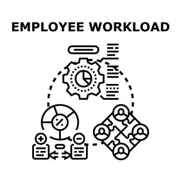 Employee workload management and task distribution concept Stock Illustration