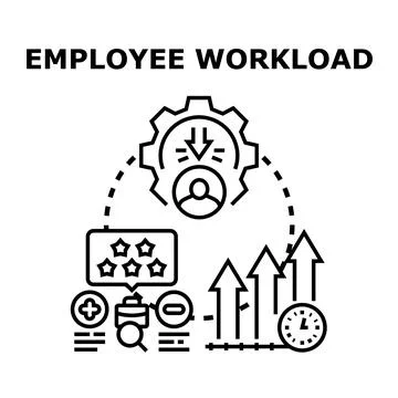 Employee workload management improving business performance icon Illustrazione stock