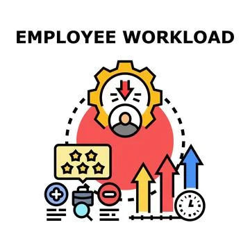 Employee workload management improving business performance icon Illustrazione stock