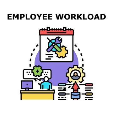 Employee workload management planning organizing tasks schedule Stock-Illustration