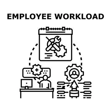 Employee workload management planning organizing tasks schedule Stock Illustration