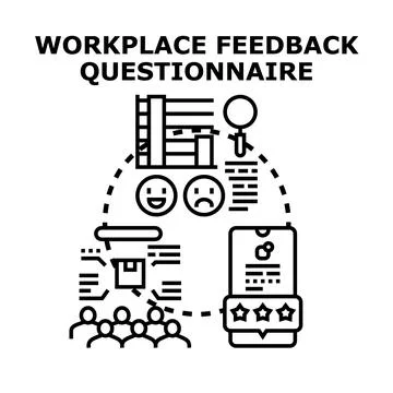 Employee workplace feedback questionnaire and survey concept Stock Illustration