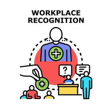 Employee workplace recognition program system concept Illustrazione stock