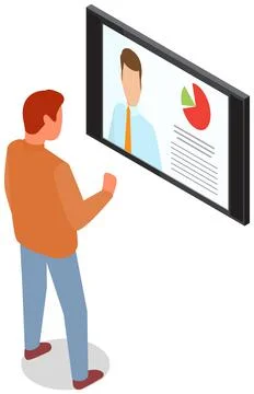 Employees analyze statistical indicators, business data. Characters work with Stock Illustration