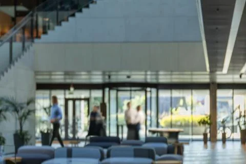 Employees blur in the workplace in office with computer or shallow depth of.. Stock Photos