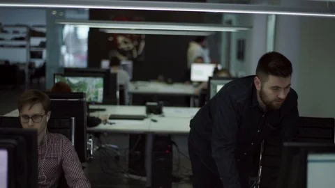 Employees concentrated on the work Stock Footage 82126425