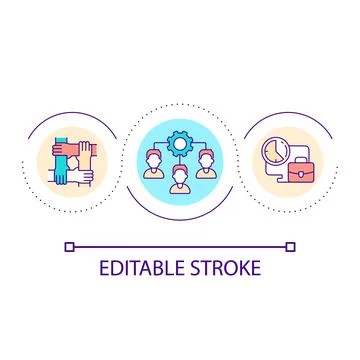 Employees cooperation loop concept icon Illustrazione stock