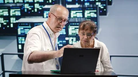Employees data center comission Stock Photos