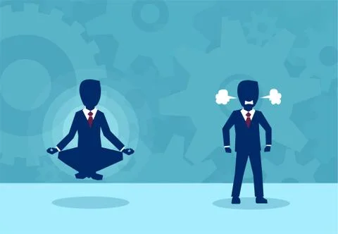 Employees in different states of mind Stock Illustration