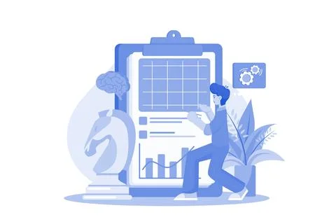 Employees Doing Strategy Planning Stock Illustration