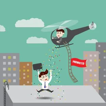 Employees get promoted Stock Illustration