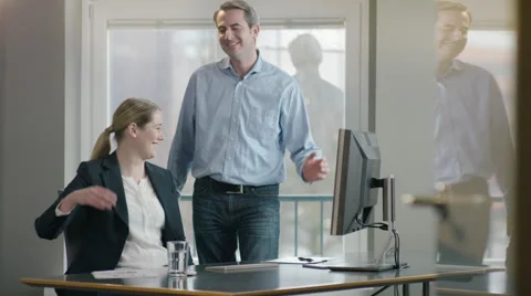 Employees giving high five Stock Footage 66893052
