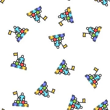 Employees leadership vector seamless pattern イラスト素材