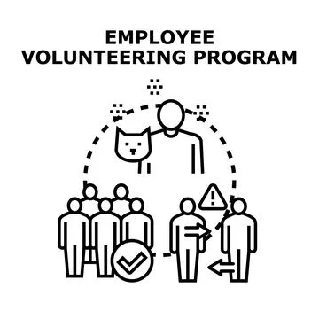 Employees participating in a community volunteering program 库存插图