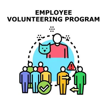 Employees participating in a community volunteering program Stock Illustration