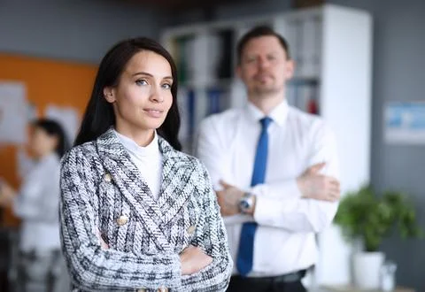 Employees in presentable suits Stock Photos