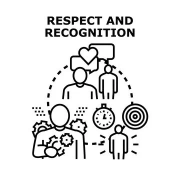 Employees receiving respect and recognition for hard work and achievements Stock Illustration