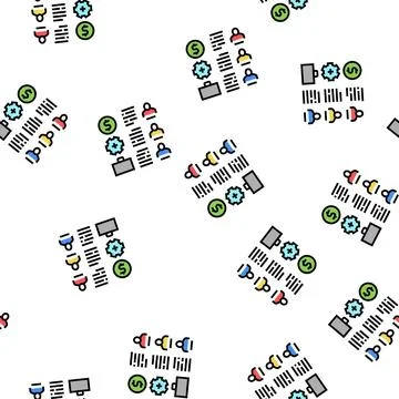 Employees traits vector seamless pattern sign Stockillustratie