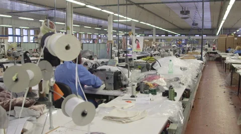 Employees at work in sofa plant Stock Footage 46936184