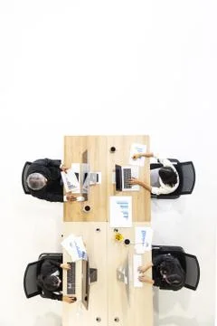 Employees working on computer. Stock Photos