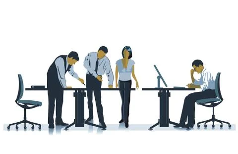 Employees working together in the office Stock Illustration